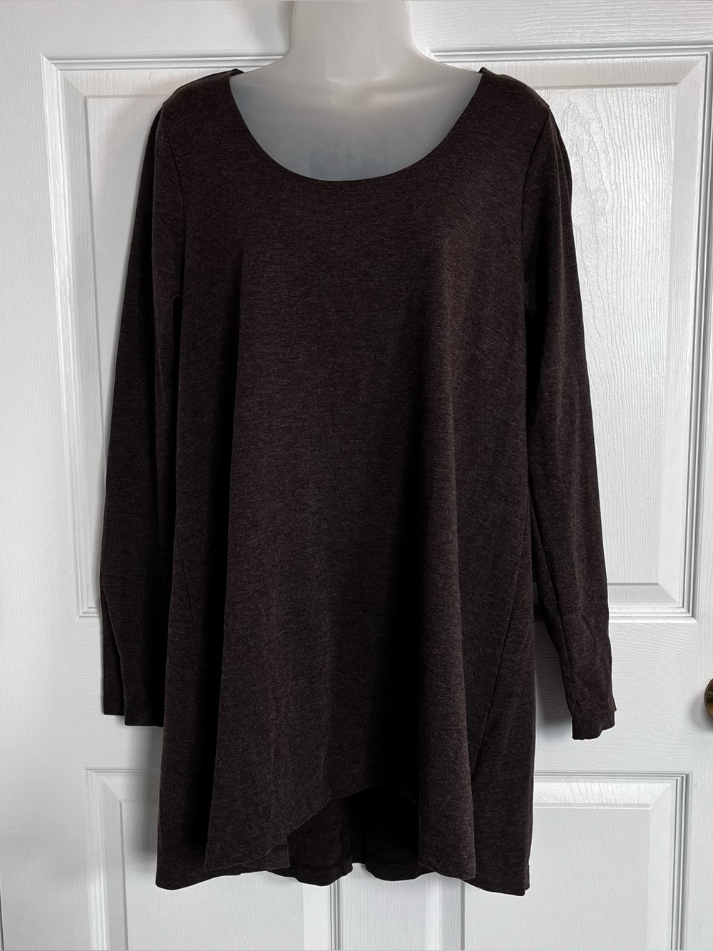 Bryn Walker Made in USA Charcoal Espresso Italian Viscose Ponte High-Low Tunic D